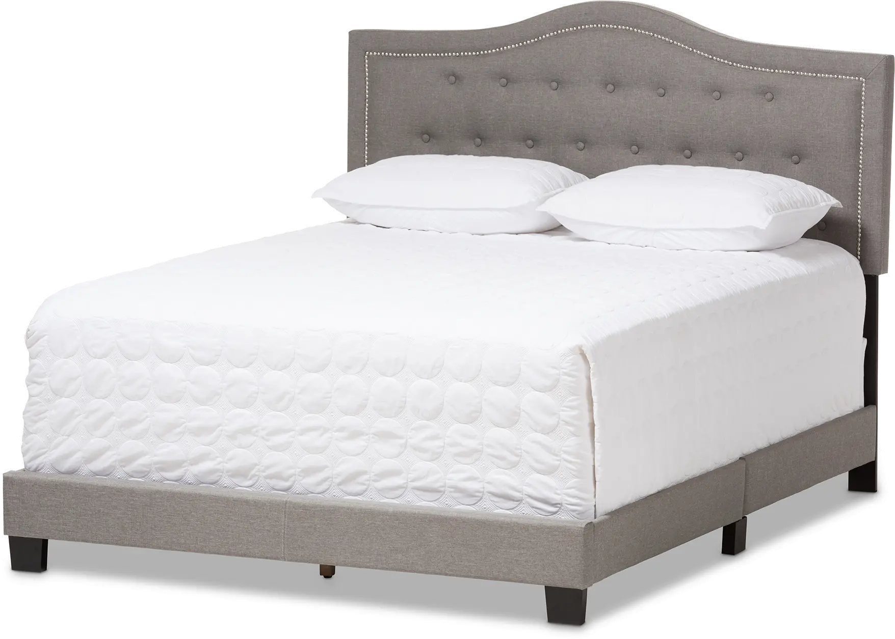 136-7446-RCW Contemporary Gray Queen Upholstered Bed - Emerson-1