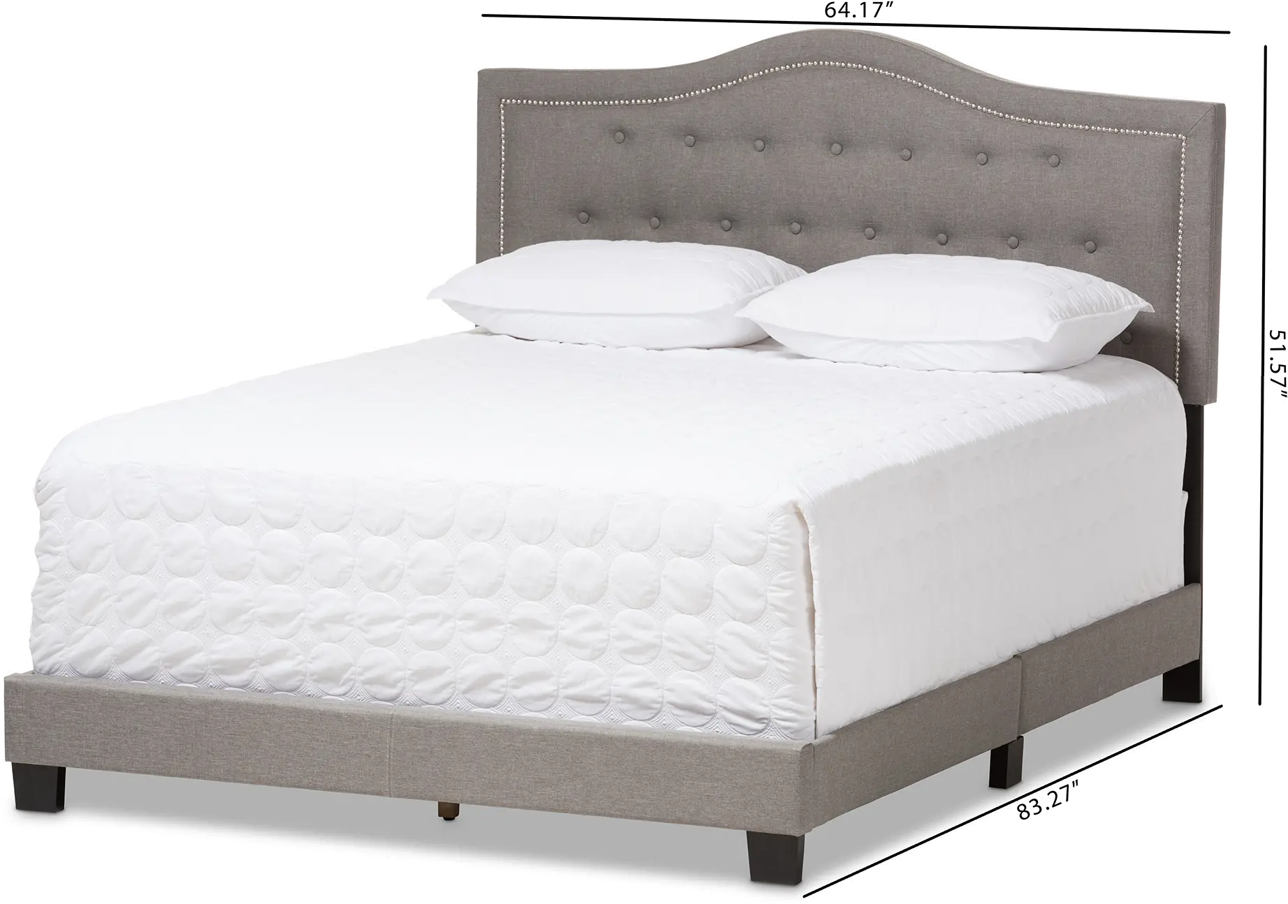 136-7446-RCW Contemporary Gray Queen Upholstered Bed - Emerson-7