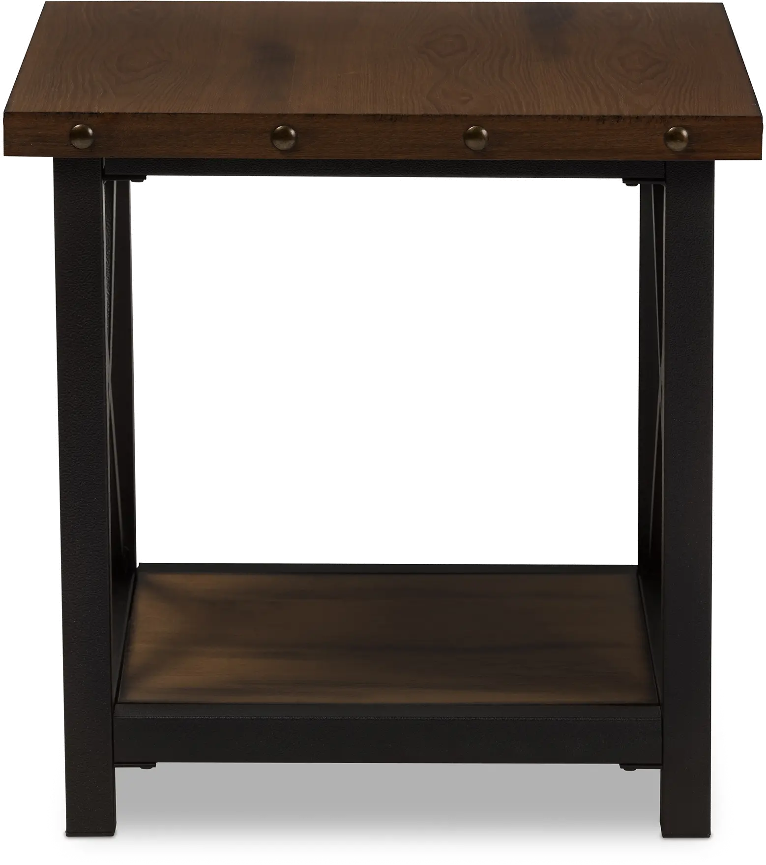 131-7196-RCW Textured Industrial Black and Brown End Table - Herzen-4