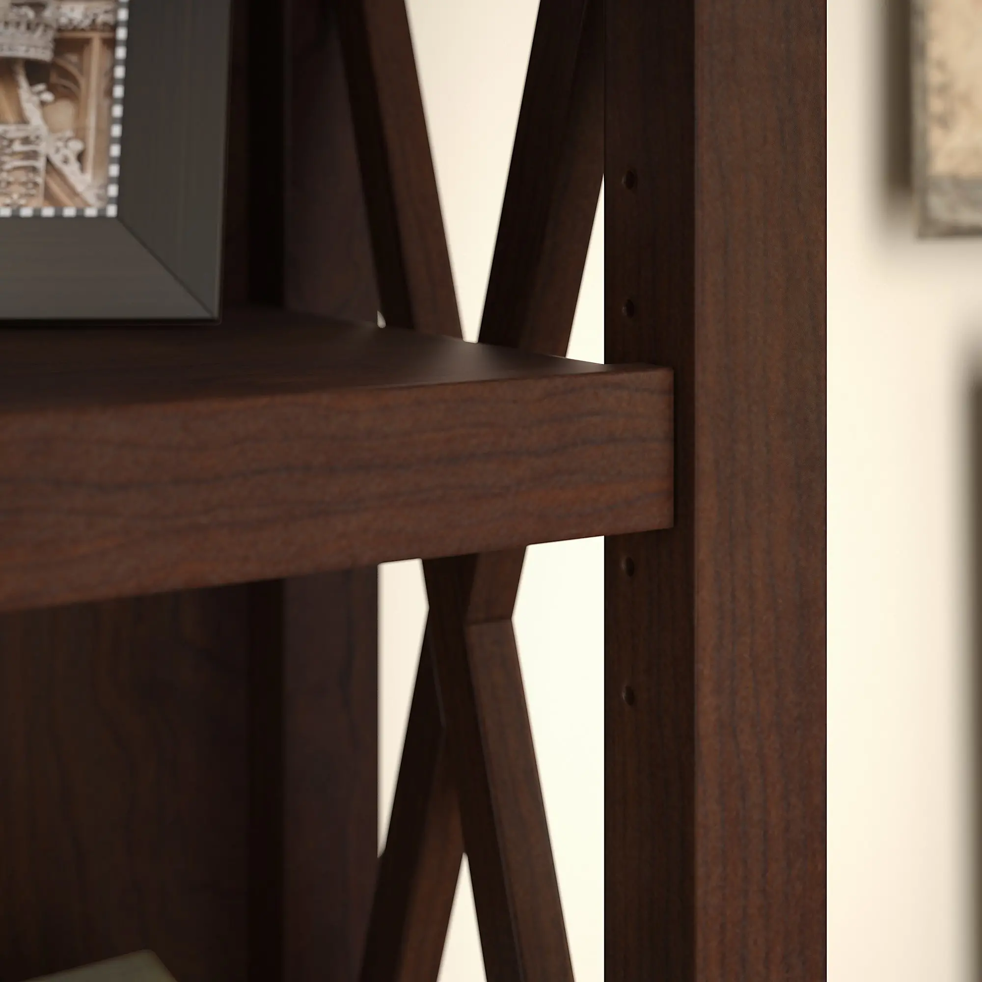 KWB132BC-03 5 Shelf Cherry Brown Bookshelf - Bush Furniture-4