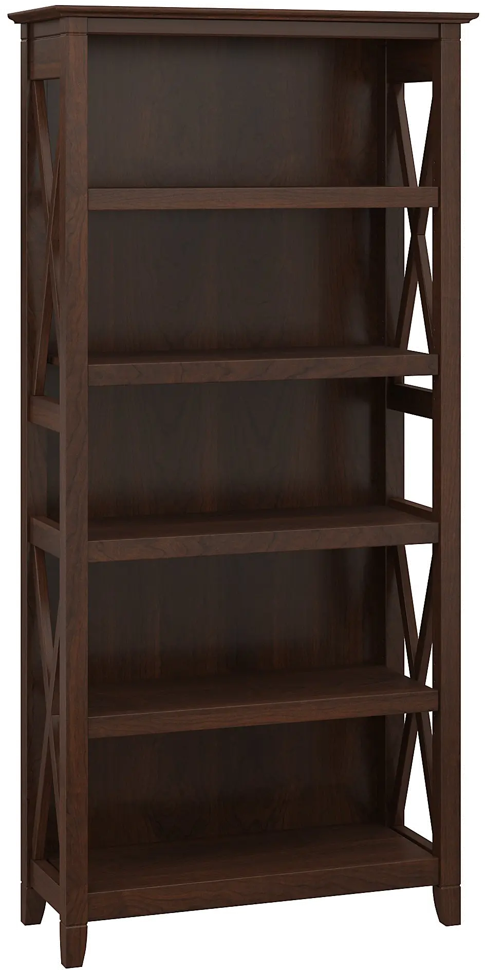 KWB132BC-03 5 Shelf Cherry Brown Bookshelf - Bush Furniture-1
