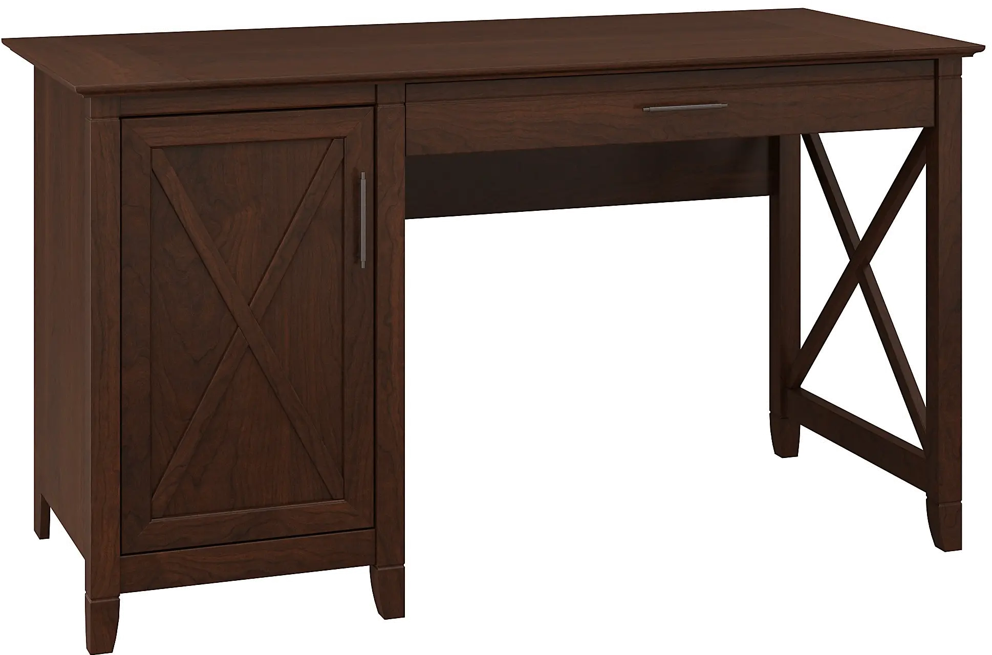 KWD154BC-03 Key West Cherry Brown Casual 54 Inch Office Desk - Bush Furniture-1