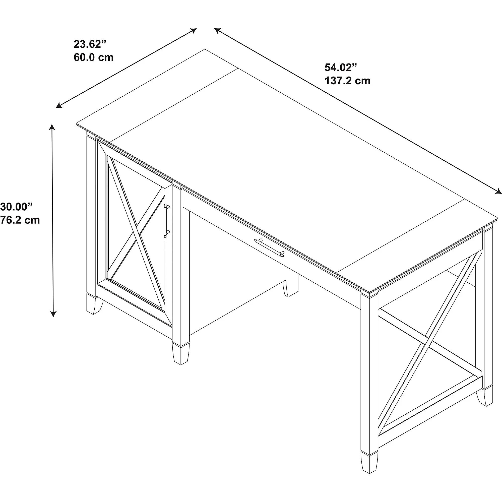 KWD154BC-03 Key West Cherry Brown Office Desk-3