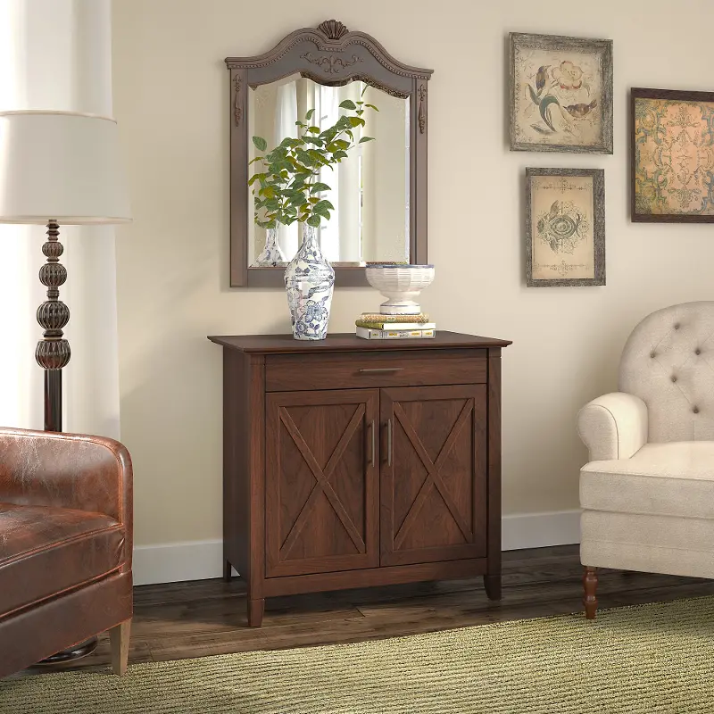 Key West Cherry Brown Laptop Storage Desk - Bush Furniture