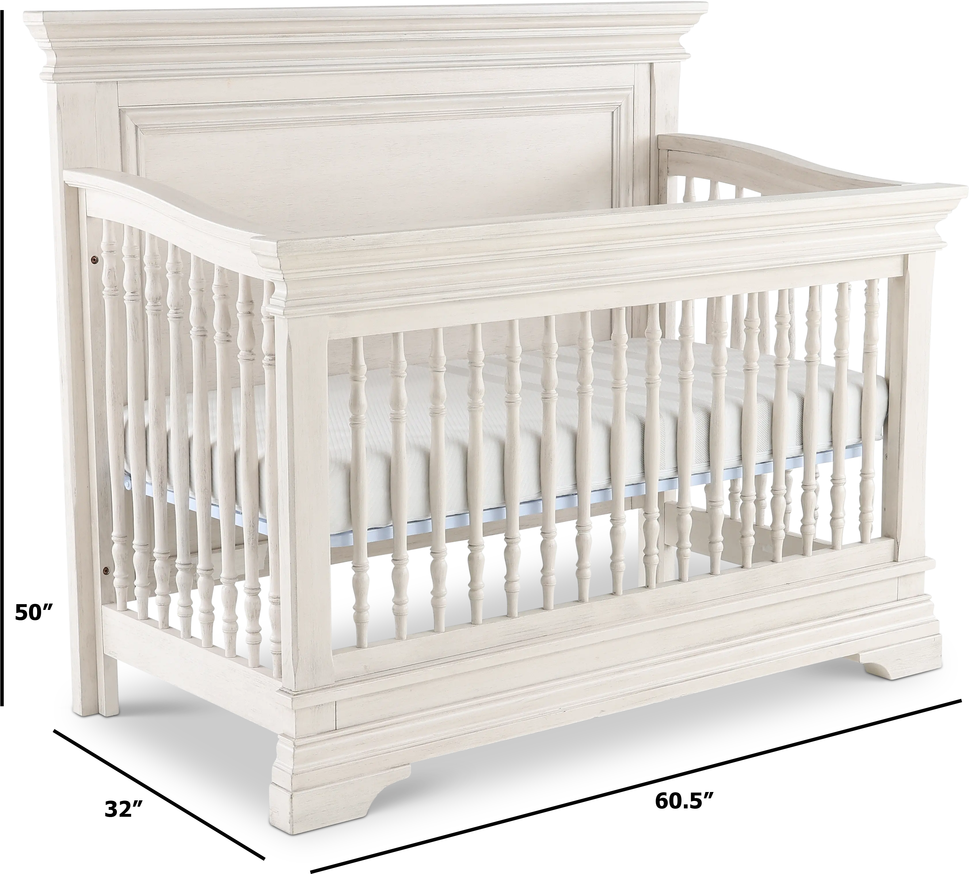 Olivia White 4-in-1 Convertible Crib-3