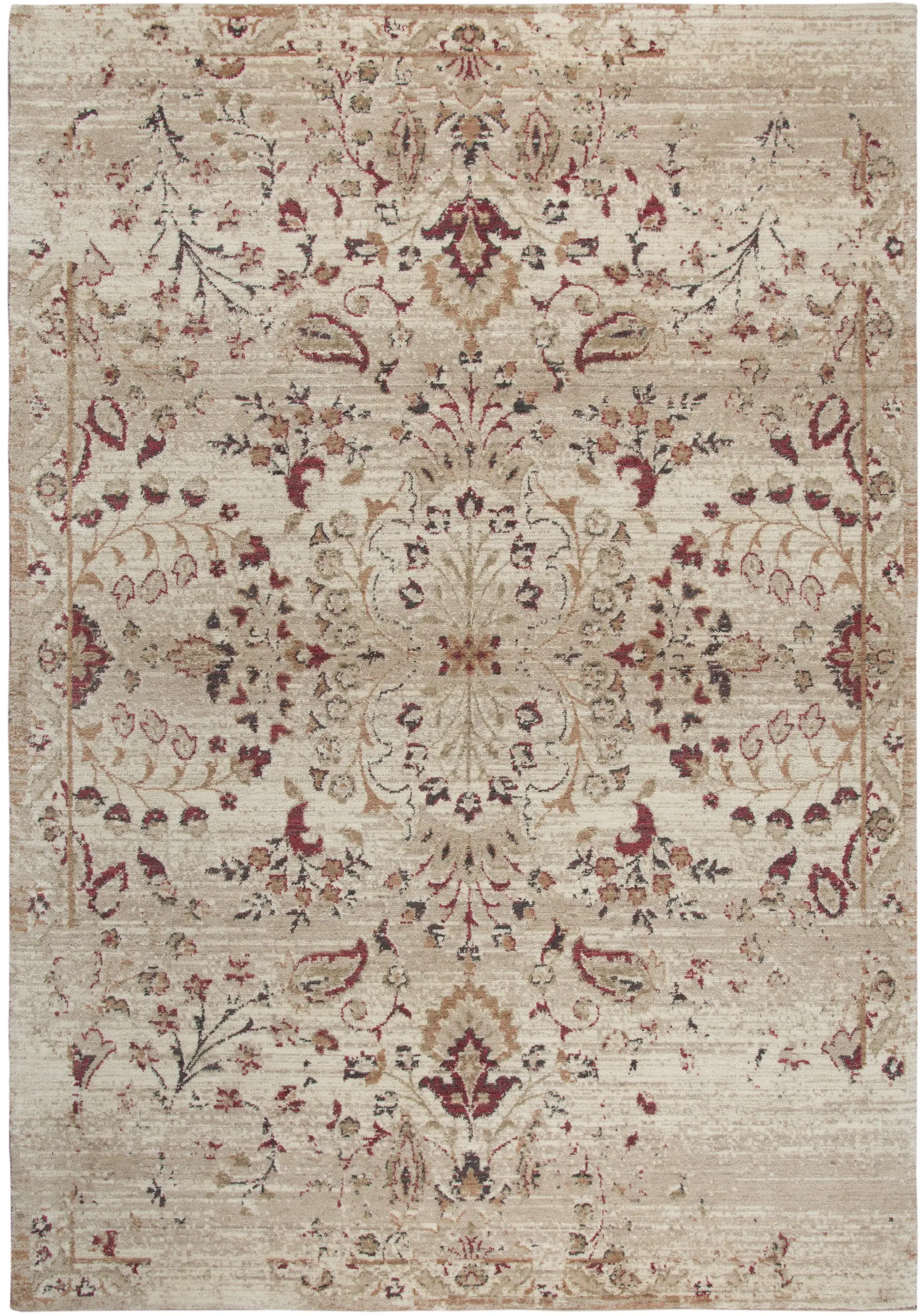 Gossamer 5 x 8 Medium Ivory, Gold and Red Area Rug-1