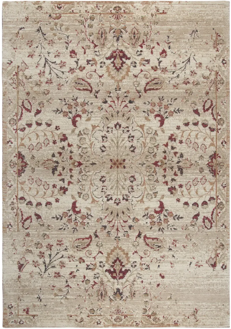 Gossamer 5 x 8 Medium Ivory, Gold and Red Area Rug