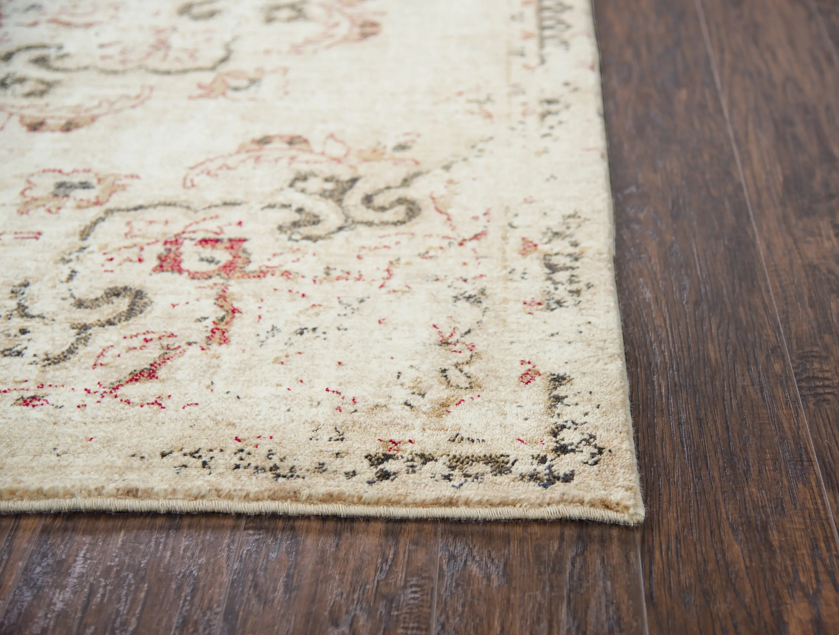 Gossamer 5 x 8 Medium Ivory, Gold and Red Area Rug-3