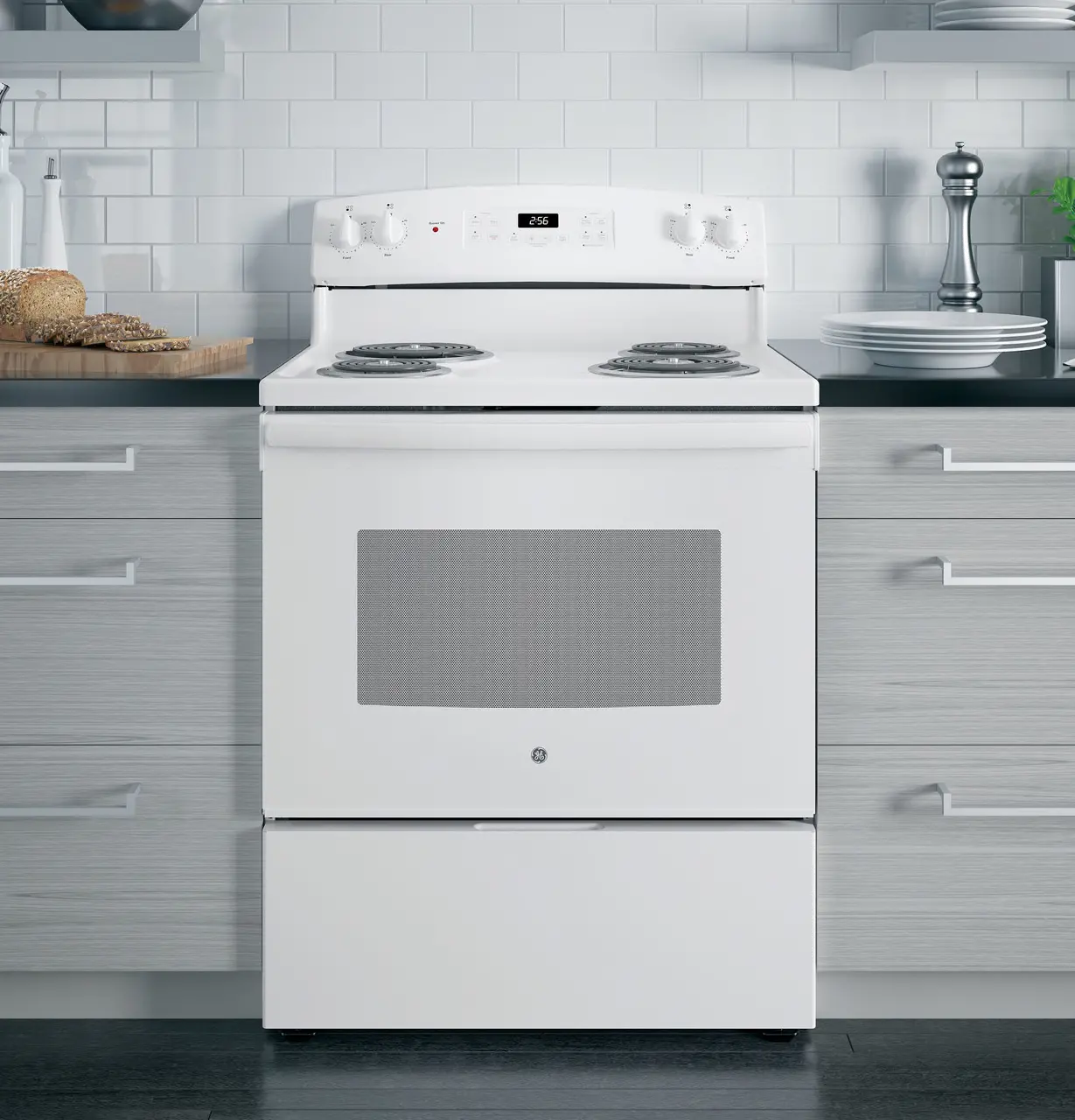 JB256DMWW GE 5 cu ft Electric Range - White-2