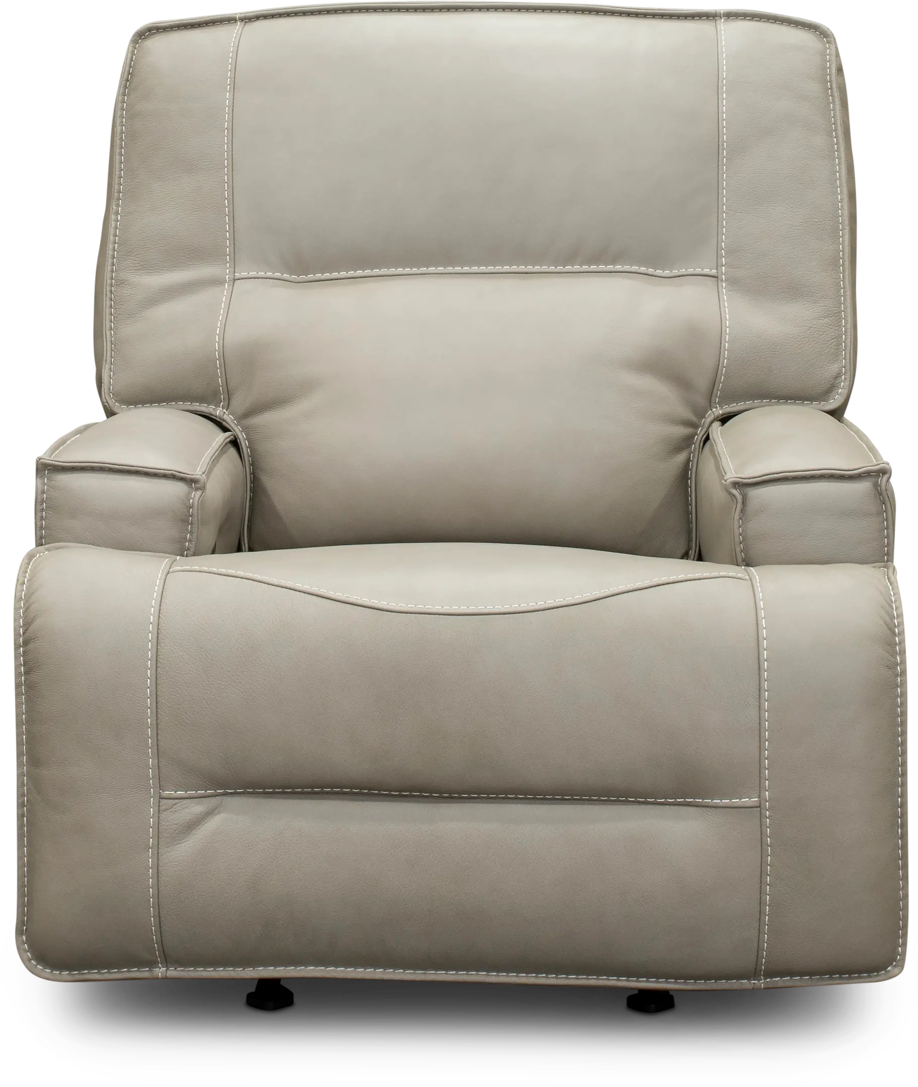 Rockies Beige Leather-Match Power Glider Recliner-1