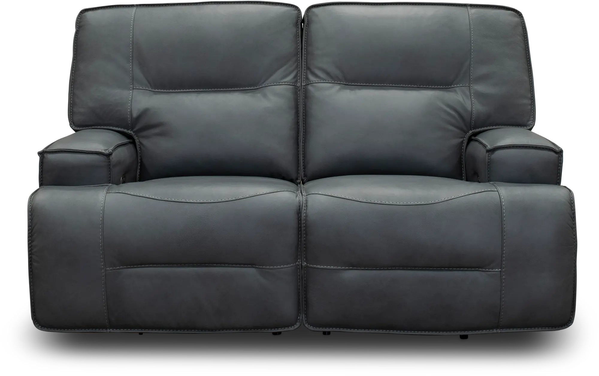 Rockies Gray Leather-Match Power Reclining Loveseat-1