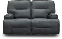 Rockies Gray Leather-Match Power Reclining Loveseat