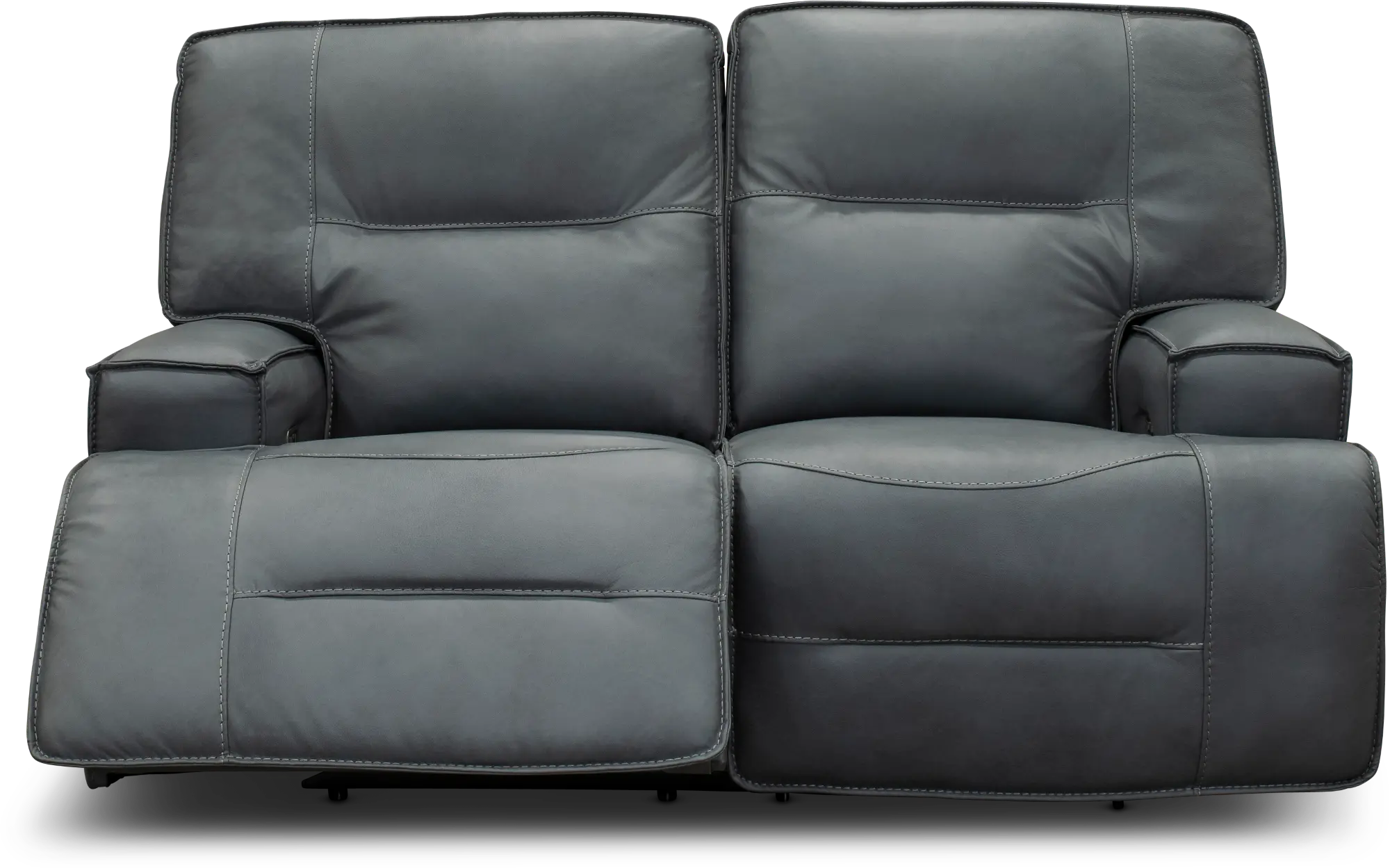 Rockies Gray Leather-Match Power Reclining Loveseat-3