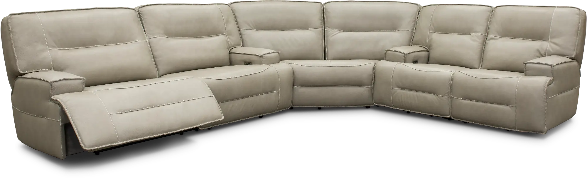 Rockies Beige 3 Piece Power Reclining Sectional-3