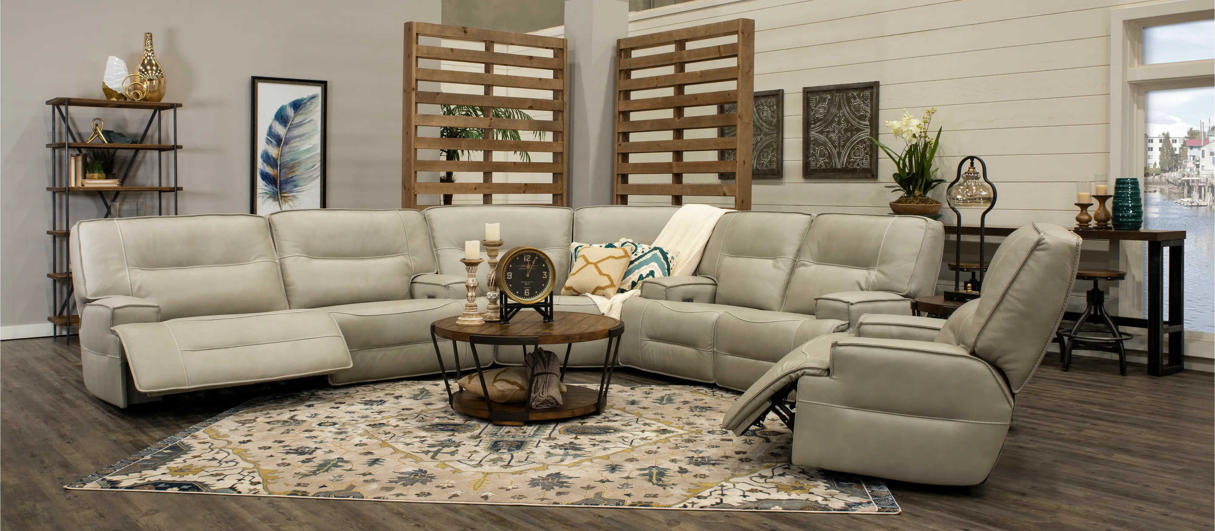 Rockies Beige 3 Piece Power Reclining Sectional-2