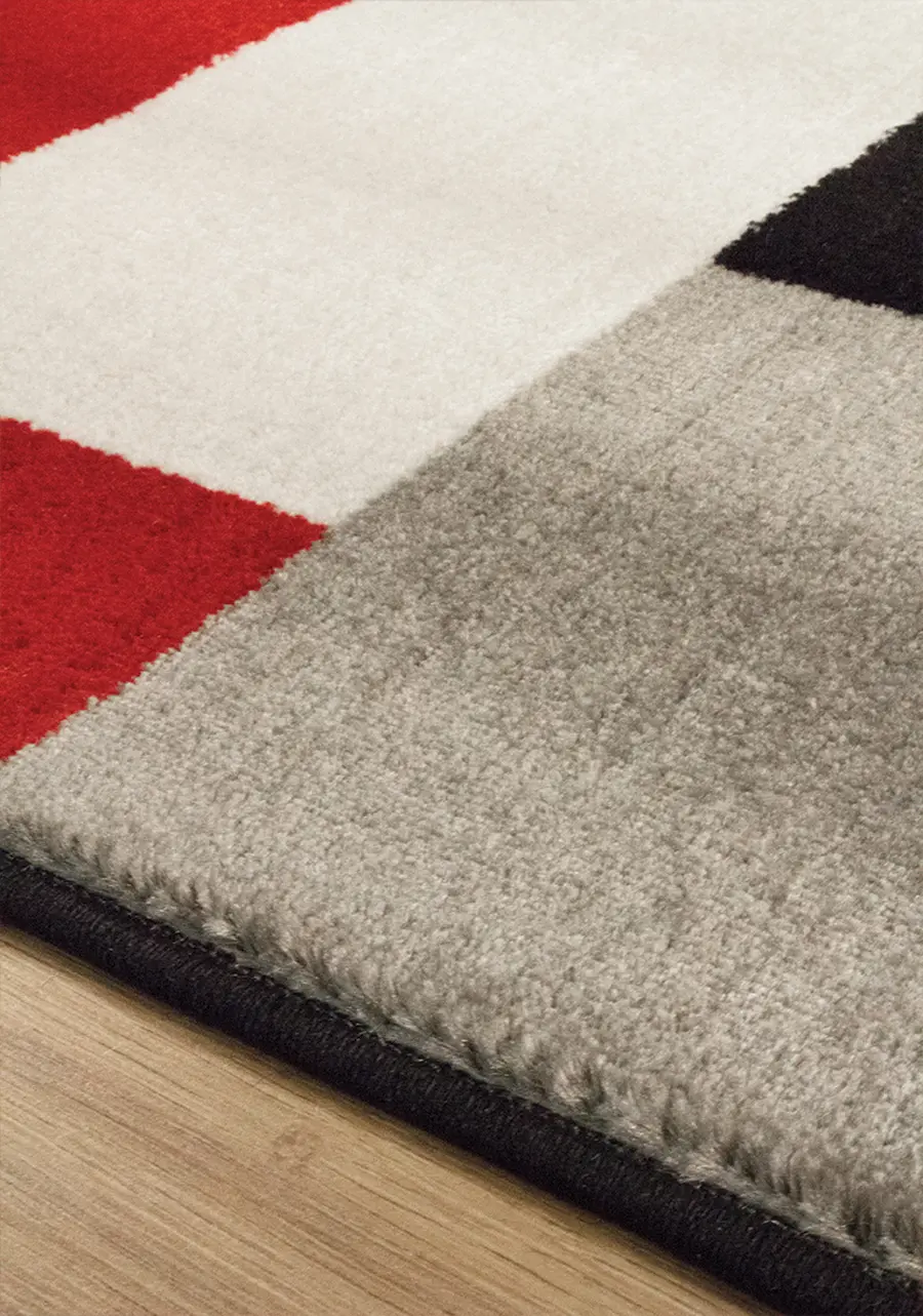 Platinum 8 x 11 Red, Black, and Gray Area Rug-3