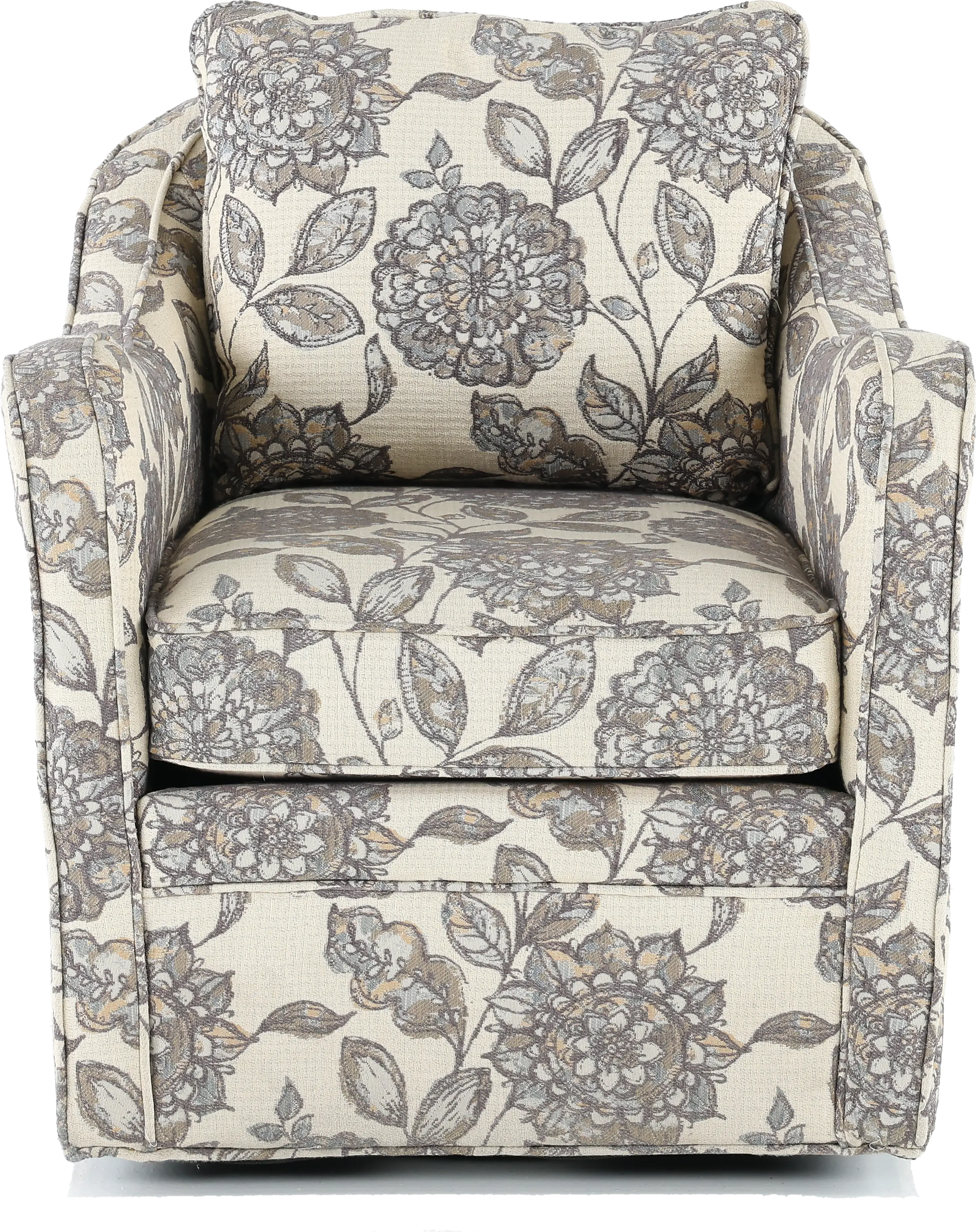 Brianne Ivory Floral Swivel Accent Chair-1