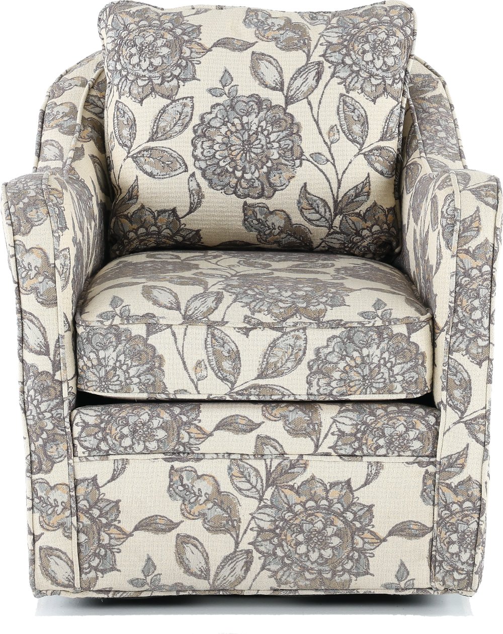 Brianne Ivory Floral Swivel Accent Chair