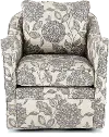 Brianne Ivory Floral Swivel Accent Chair