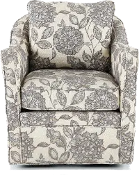 Brianne Ivory Floral Swivel Accent Chair