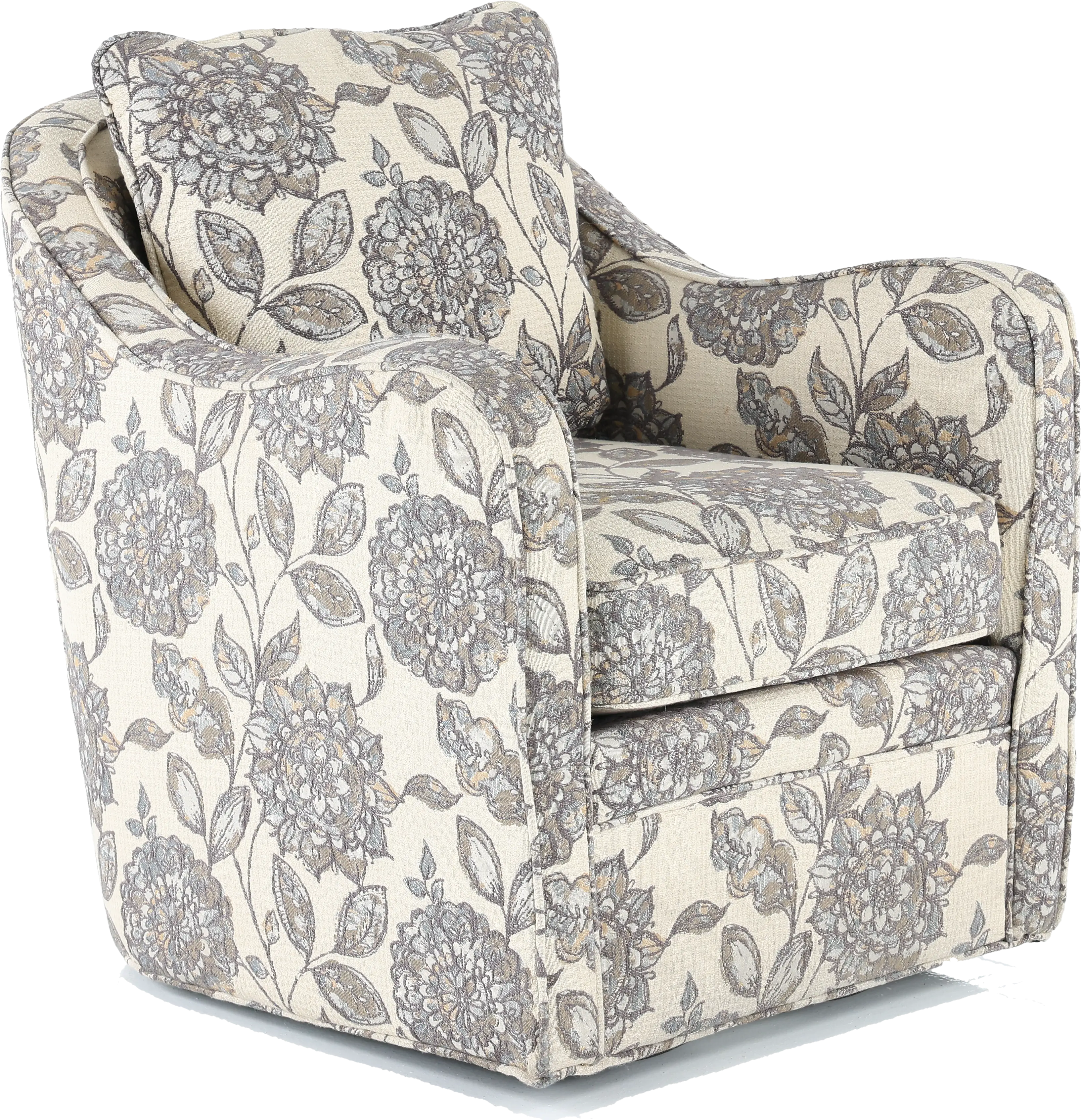 Brianne Ivory Floral Swivel Accent Chair-3