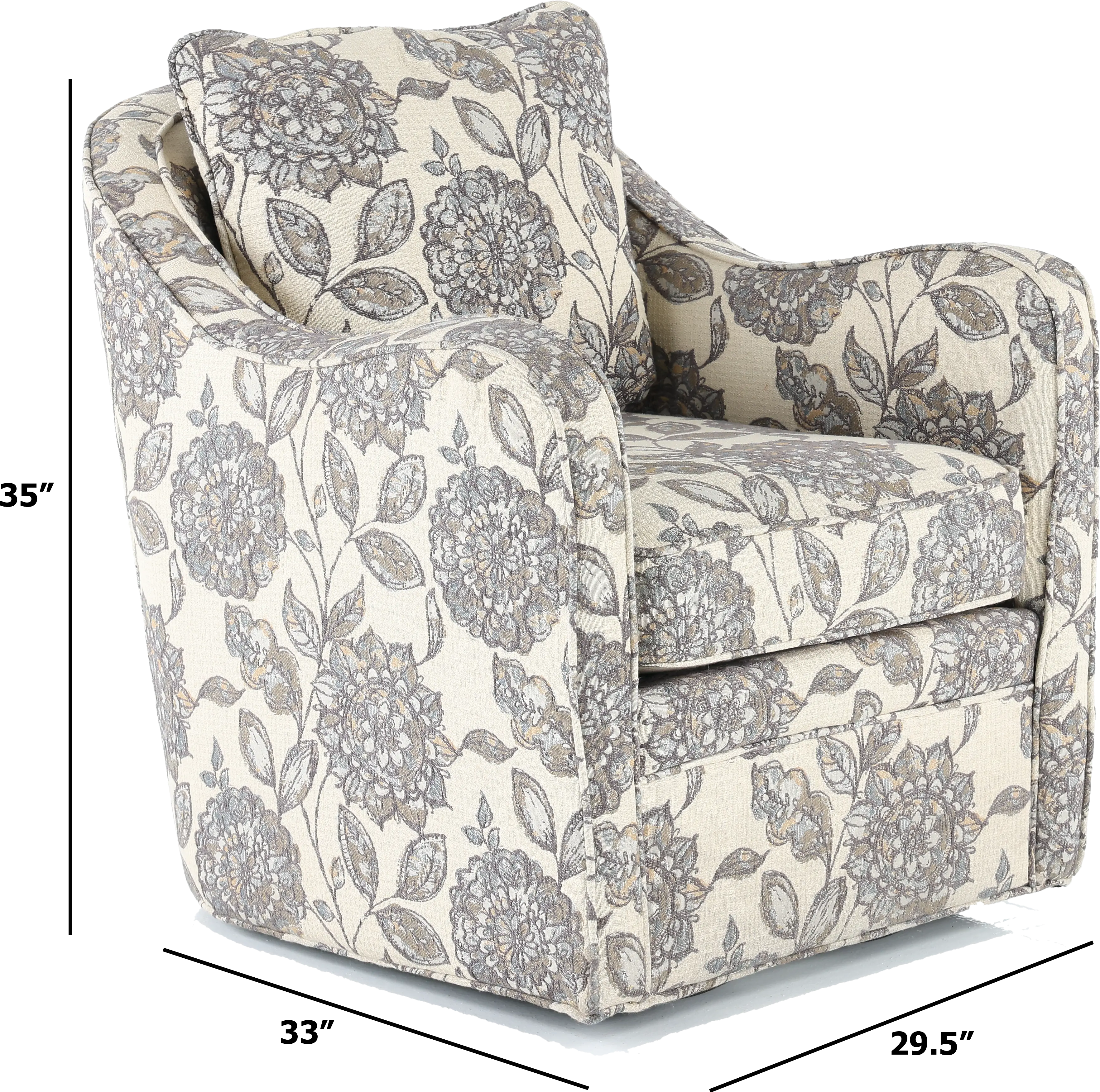 Brianne Ivory Floral Swivel Accent Chair-2