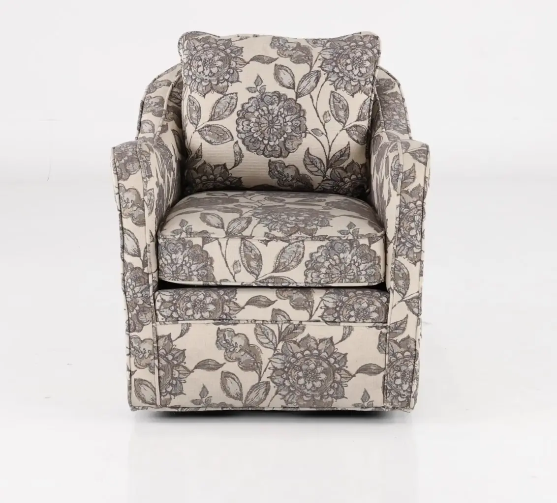 Brianne Ivory Floral Swivel Accent Chair-4
