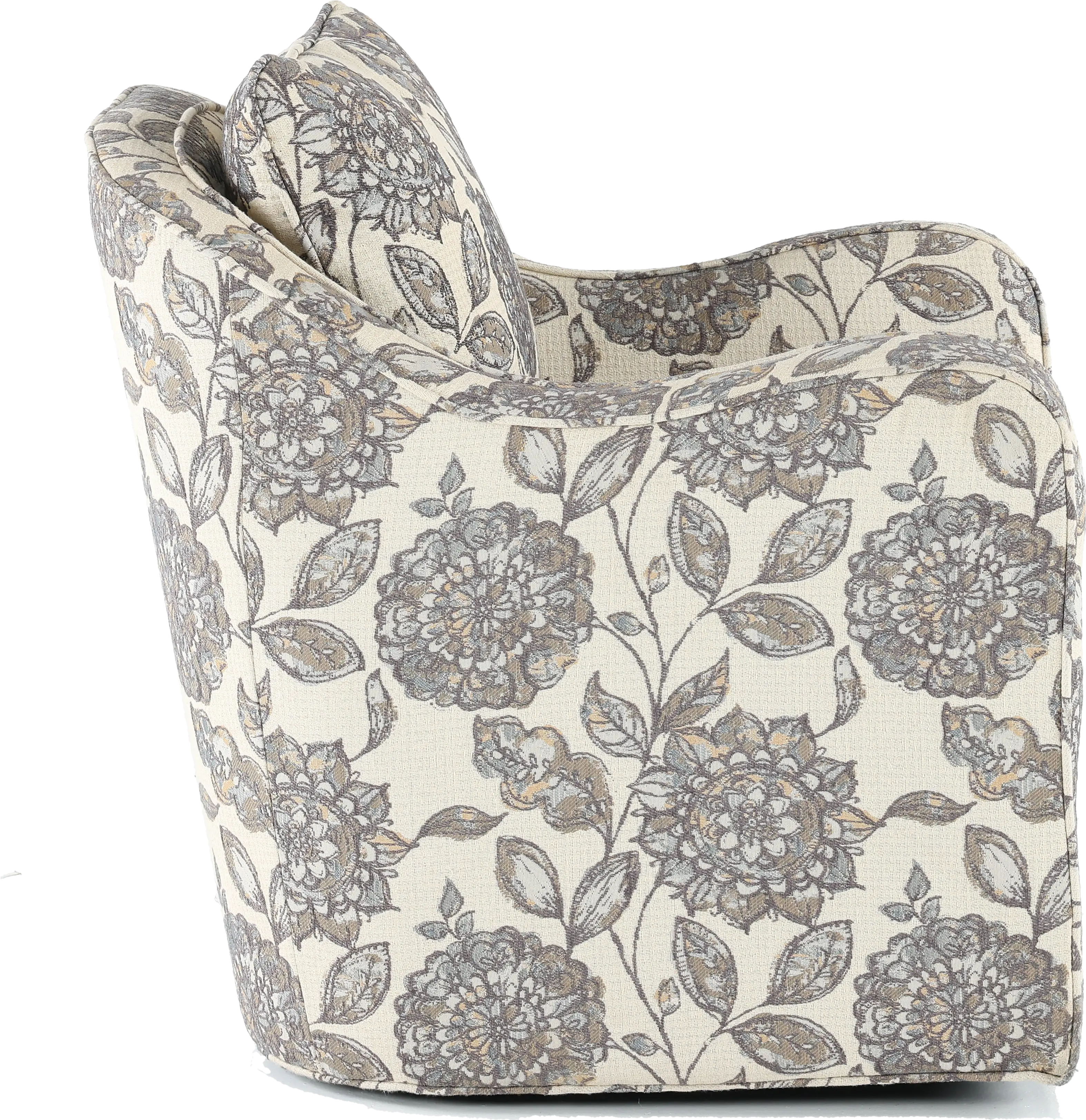 Brianne Ivory Floral Swivel Accent Chair-5