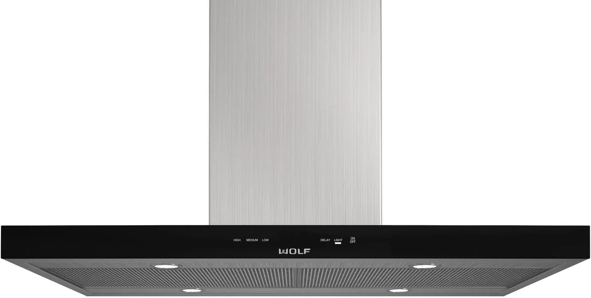 VI42B Wolf 42 Inch Cooktop Island Hood - Black/Stainless Steel-1