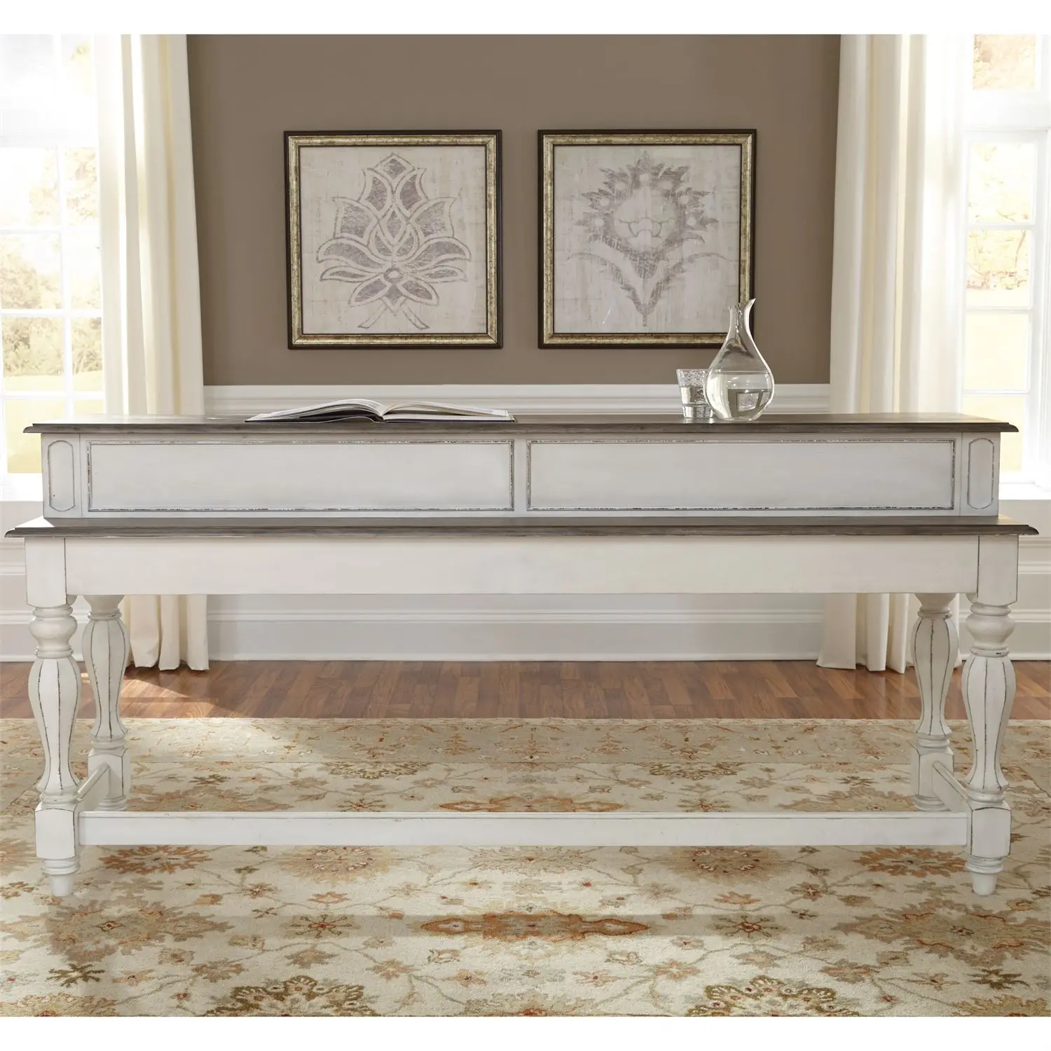 244-OT7636 Magnolia Manor Antique White Console Bar Table-7