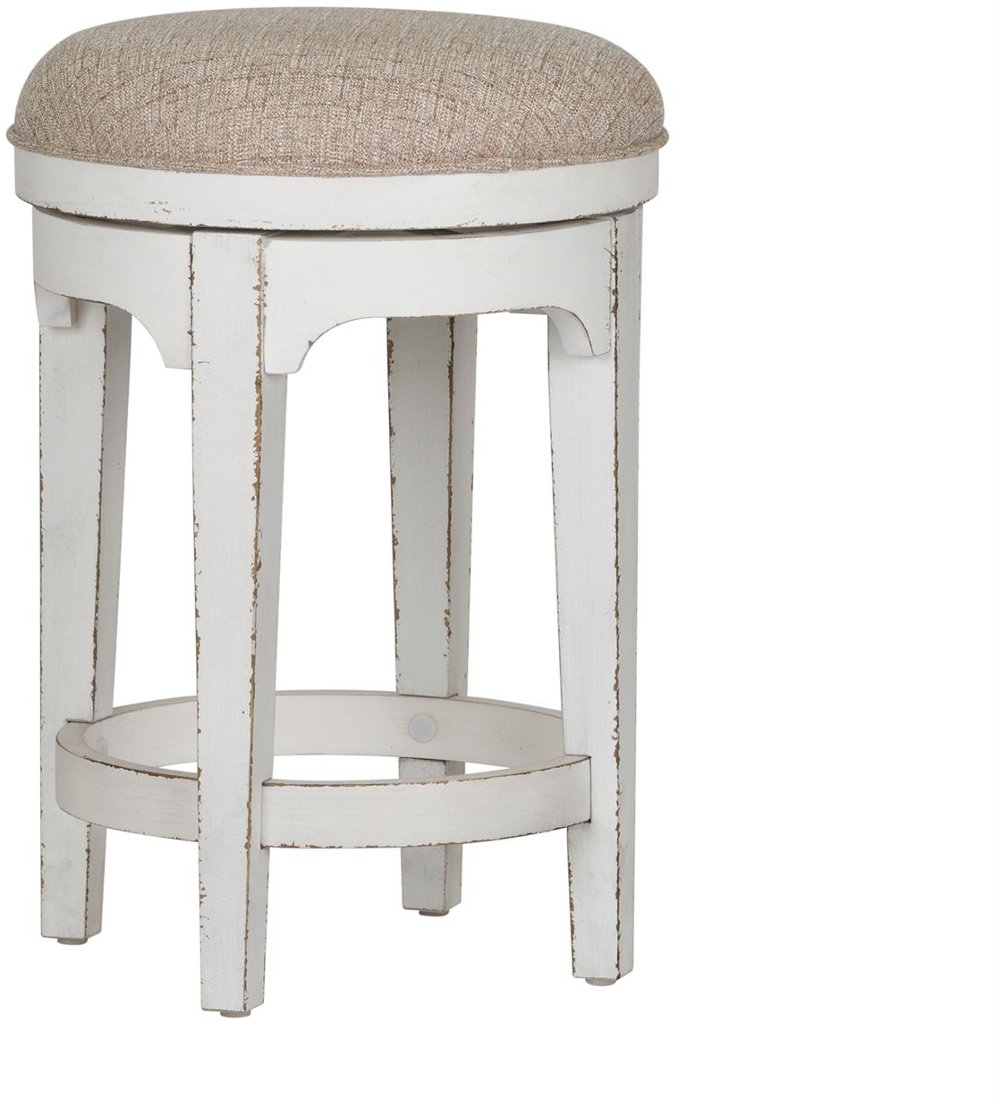 Magnolia Manor Antique White Swivel Counter Height Stool