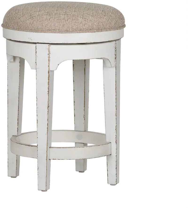 Magnolia Manor Antique White Swivel Counter Height Stool