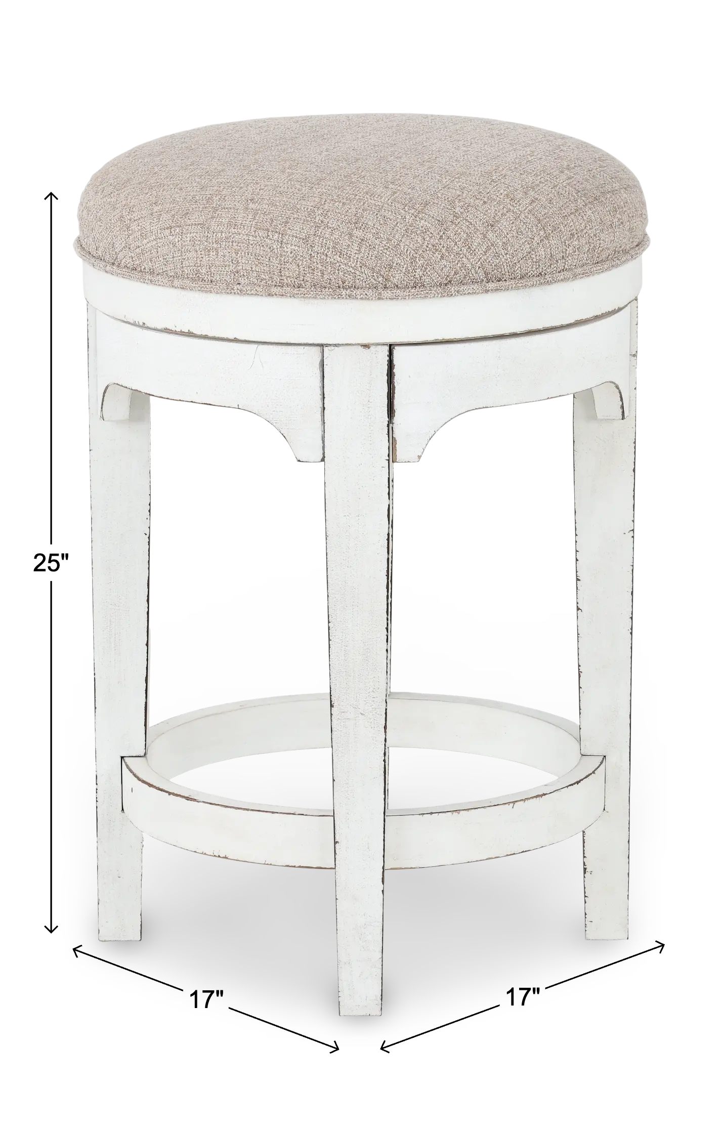 244-OT9003 Magnolia Manor Antique White Swivel Counter Height Stool-3