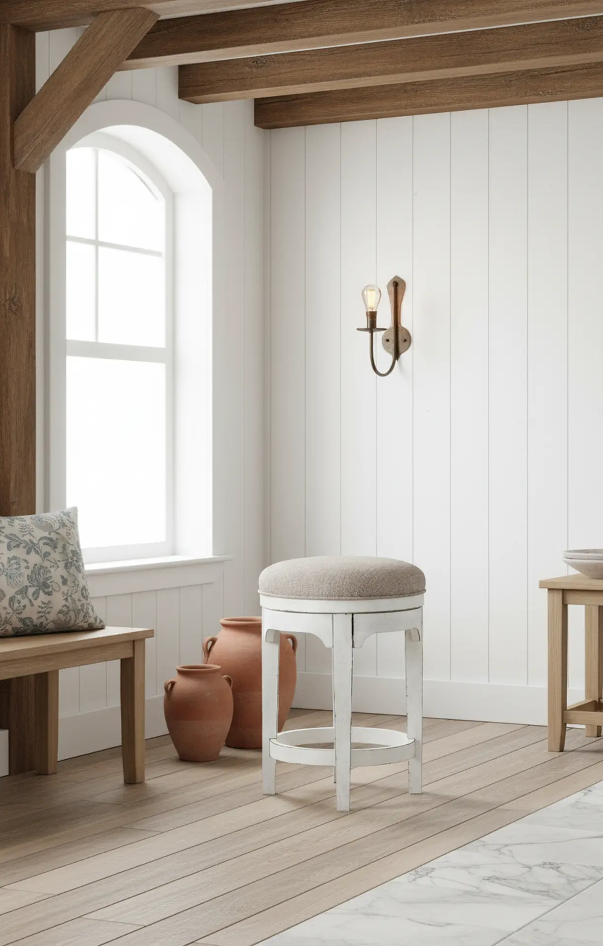 244-OT9003 Magnolia Manor Antique White Swivel Counter Height Stool-8