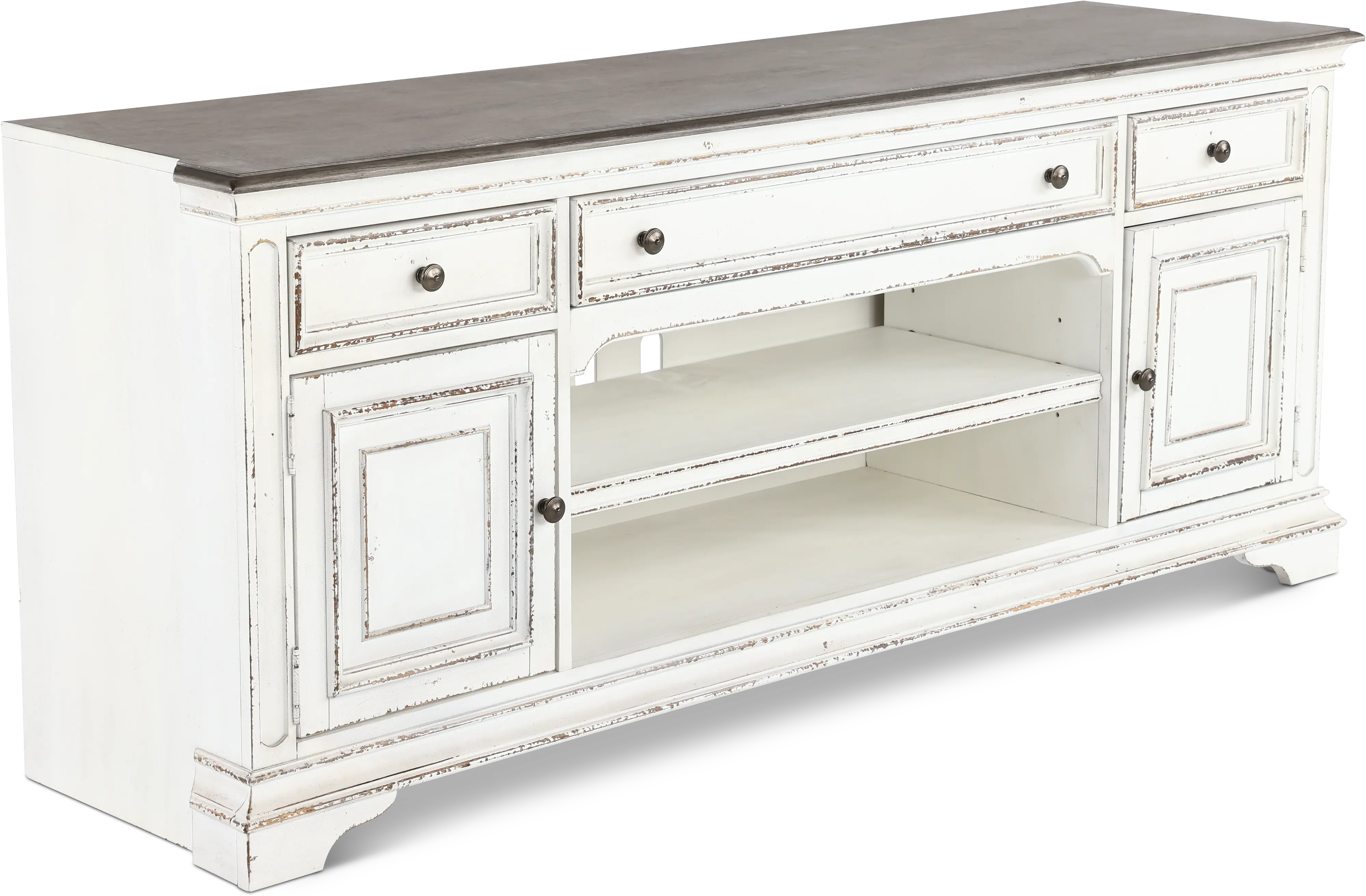 244-TV70 Magnolia Manor White 70  TV Stand-4