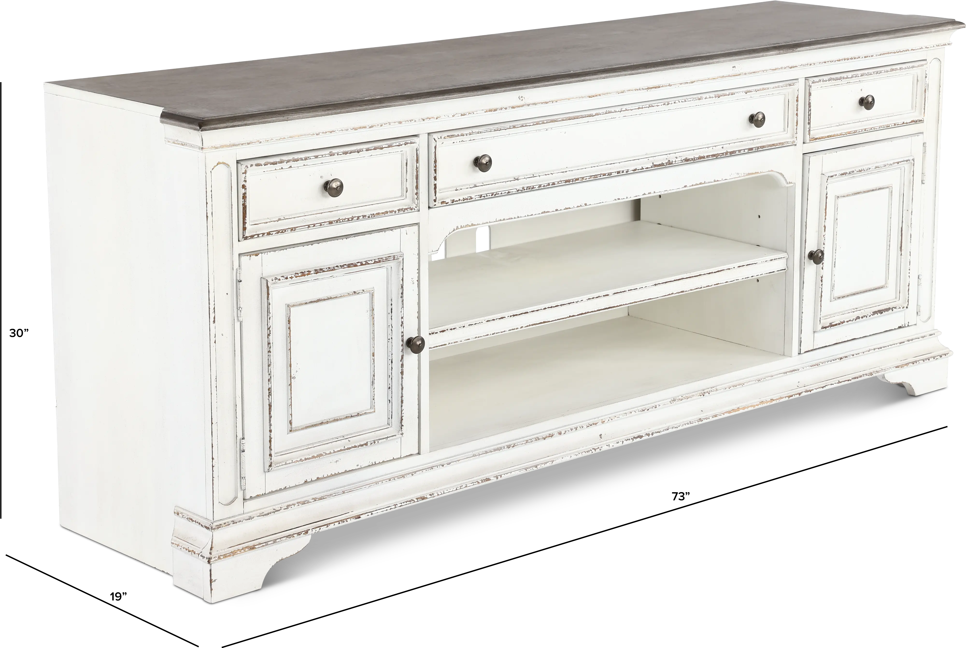 244-TV70 Magnolia Manor White 70  TV Stand-3