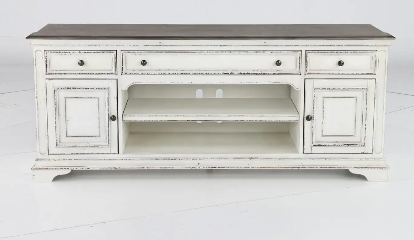 244-TV70 Magnolia Manor White 70  TV Stand-5