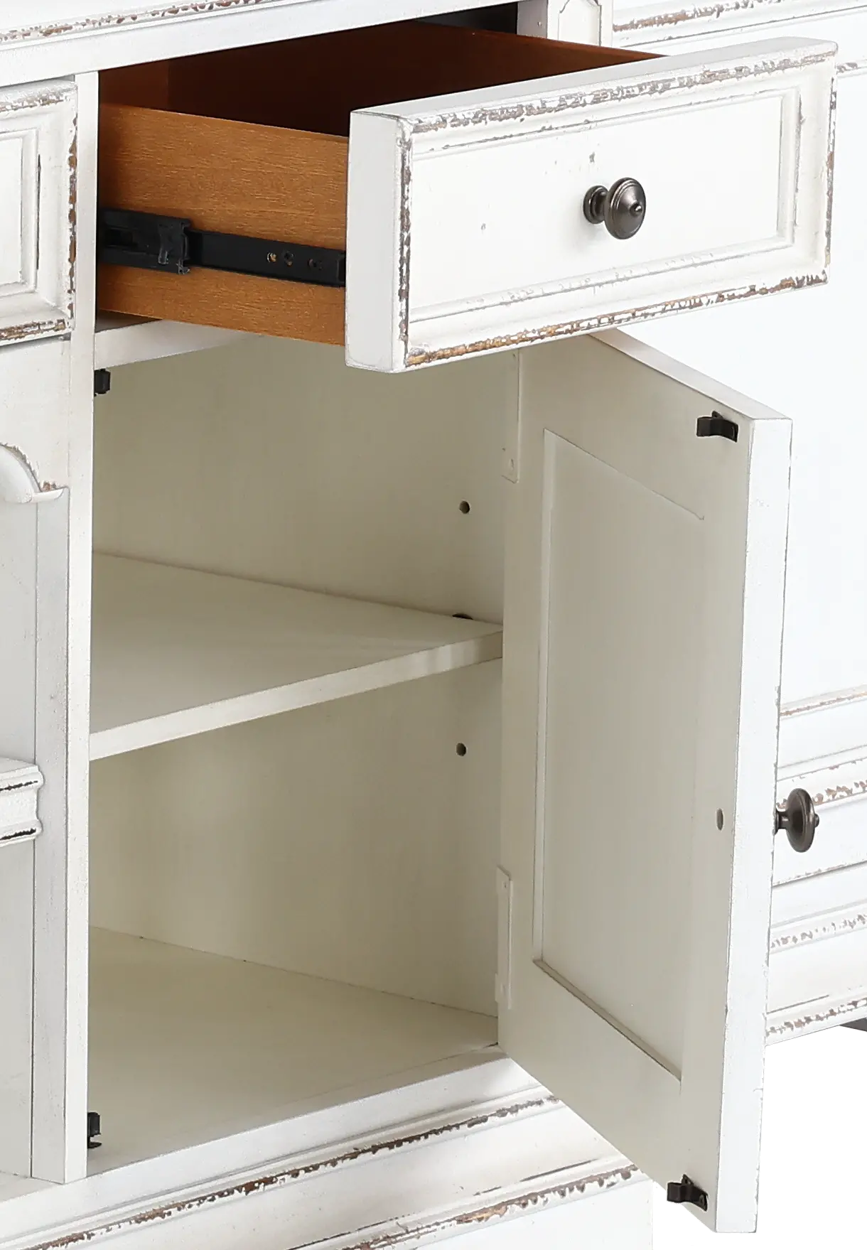4PC/MAG_MANR_ENT_WAL Magnolia Manor Antique White 4 Piece Entertainment Center-6