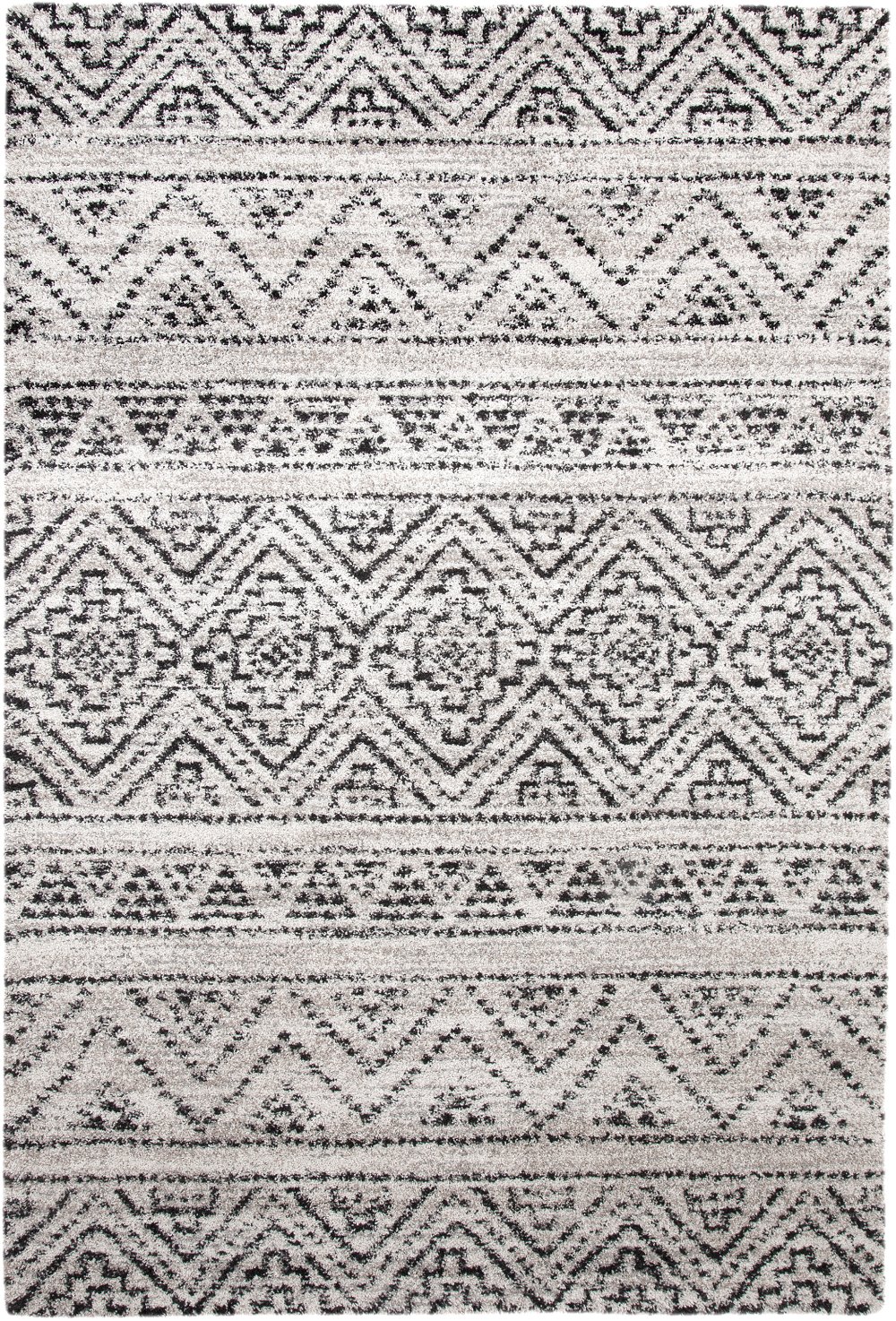 Granada 8 x 11 Beige Ivory and Charcoal Gray Area Rug