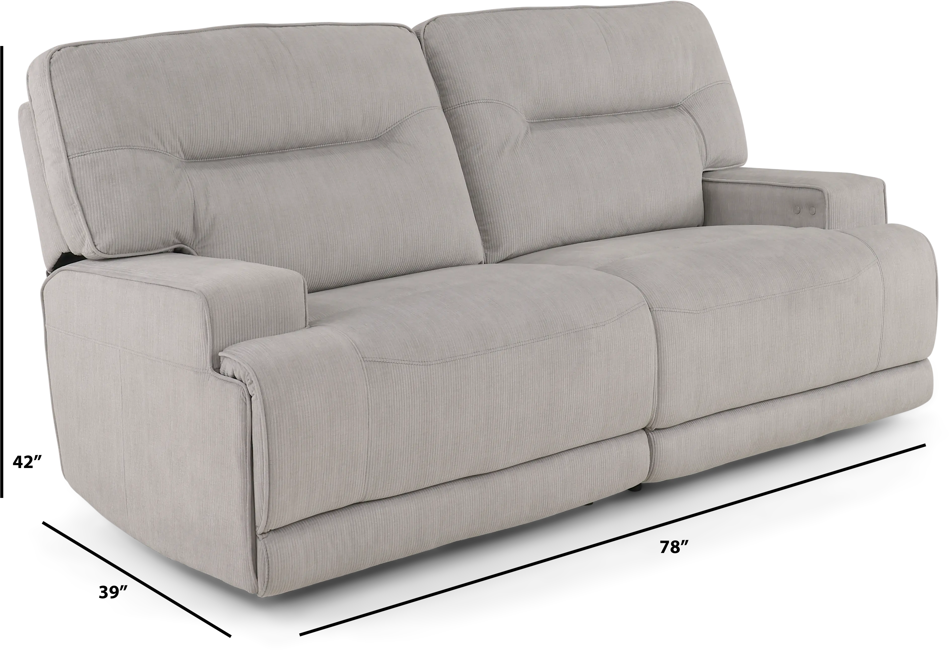Stanza Sterling Gray Power Reclining Sofa-3