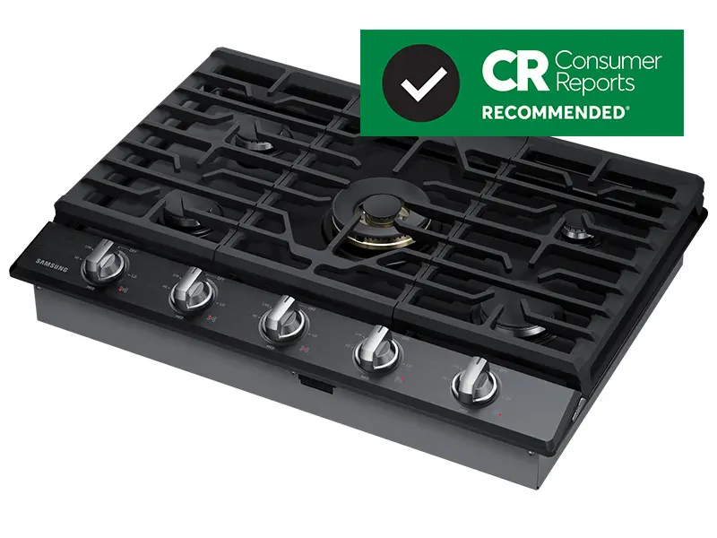 NA30N6555TG Samsung 30 Inch Smart Gas Cooktop - Black Stainless Steel-2