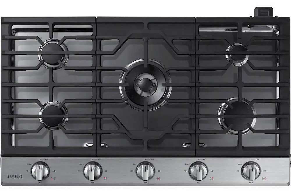 NA36N6555TS Samsung 36 Inch Smart Gas Cooktop with Griddle - Stainless Steel-2