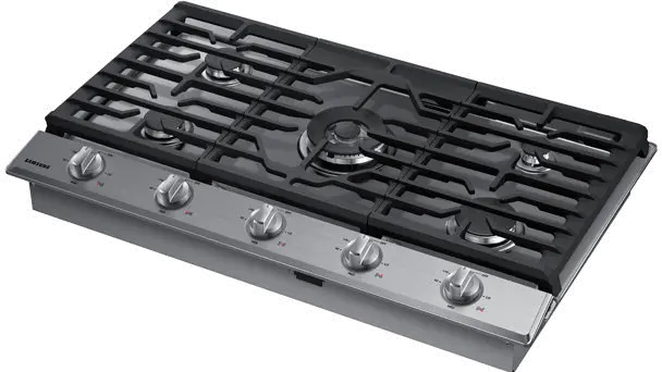 NA36N6555TS Samsung 36 Inch Smart Gas Cooktop with Griddle - Stainless Steel-1