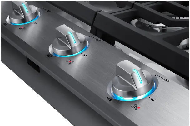 NA36N6555TS Samsung 36 Inch Smart Gas Cooktop with Griddle - Stainless Steel-4