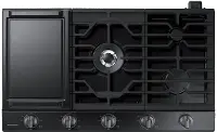 NA36N6555TG Samsung 36 Inch Smart Gas Cooktop with Griddle - Black Stainless Steel