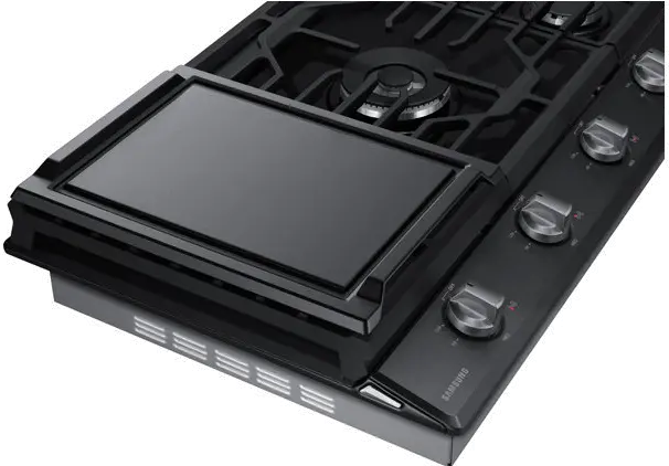 NA36N6555TG Samsung 36 Inch Smart Gas Cooktop with Griddle - Black Stainless Steel-2
