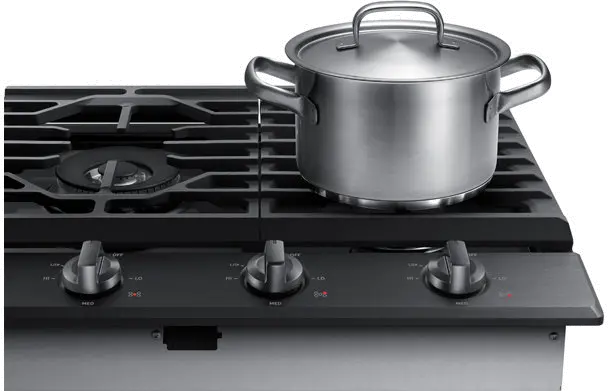NA36N6555TG Samsung 36 Inch Smart Gas Cooktop with Griddle - Black Stainless Steel-4