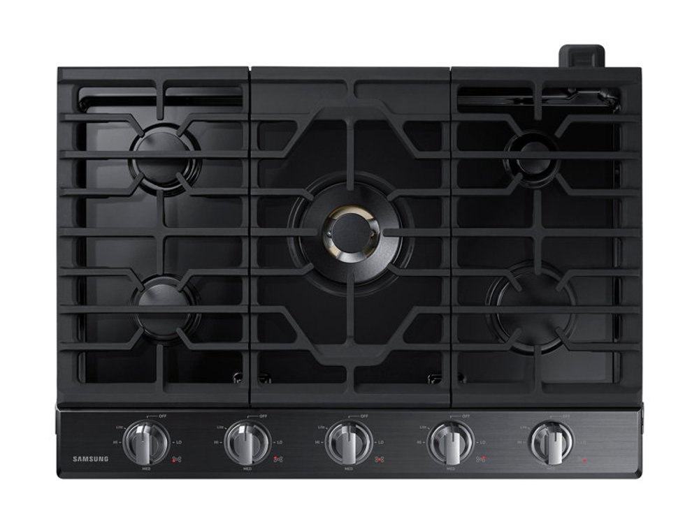 Samsung 30 Inch Dual Power Burner Smart Gas Cooktop - Black Stainless Steel