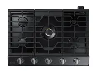 NA30N7755TG Samsung 30 Inch Dual Power Burner Smart Gas Cooktop - Black Stainless Steel