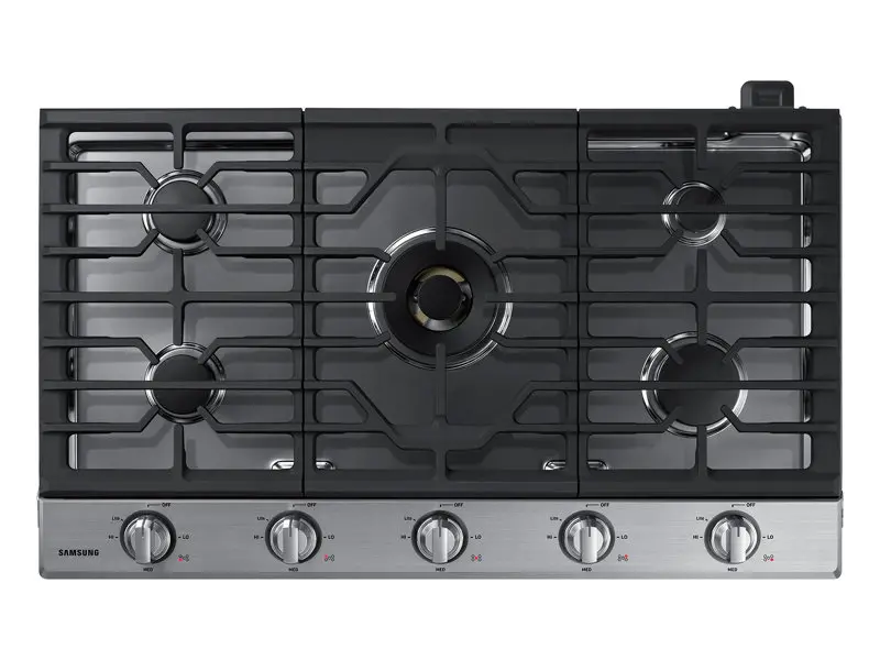 NA36N7755TS Samsung 36 Inch Smart Gas Cooktop with 22K BTU Dual Power Burner - Stainless Steel-1